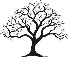 Tree silhouette icon. Flat vector illustration in black on white background. EPS 10