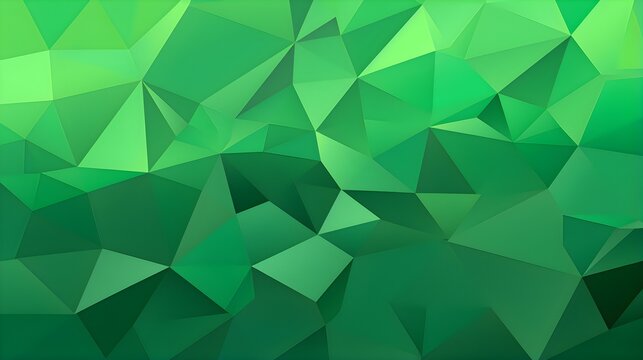 Abstract Background of triangular Patterns in green Colors. Low Poly Wallpaper