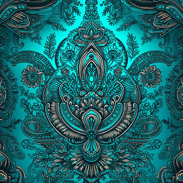 Ornate, Fancy, Beautiful and Stunning Turquoise Wallpaper Background