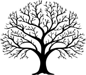 Beautiful vector tree silhouette outline vector icon for nature apps and websites