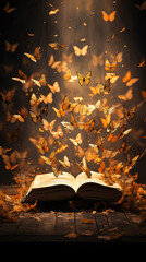 Butterflies Emerge from an Open Book
