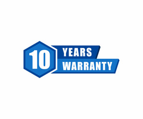 10 year warranty label stamp, Ten label vector