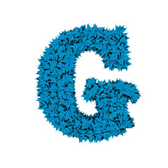Symbol from blue leaves. letter g