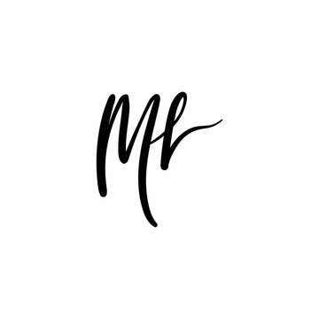 Handwritten Ml letter logo, letter M and l monogram logo template