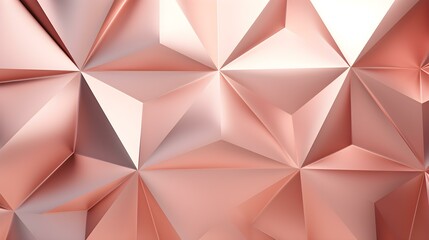 Abstract Background of triangular Patterns in rose gold Colors. Low Poly Wallpaper
