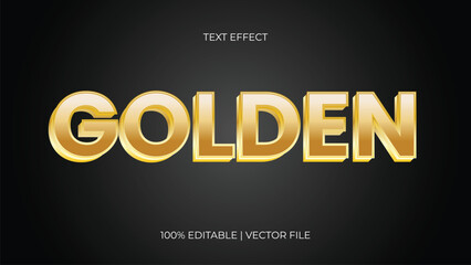 shiny golden metal 3d text effect editable eps vector with black background