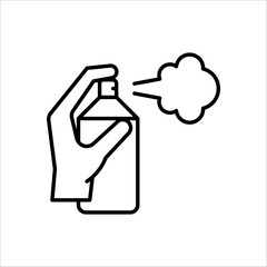 Bottle spray icon in outline style isolated on white background