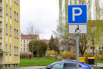 Disabled parking signs in city