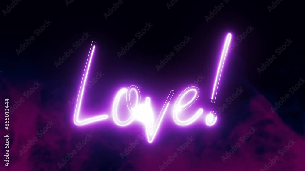 Poster love text font with light. luminous and shimmering haze inside the letters of the text i love you. l