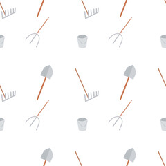 farm inventory seamless pattern