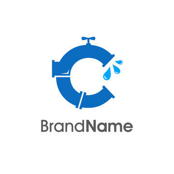 Modern Initial C Pipe and Water Logo