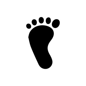 Vector illustration. Silhouette of a baby's footprint. sticker template.