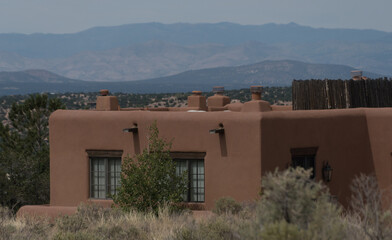 Fototapeta premium Classic adobe house near Paseo De Peralta