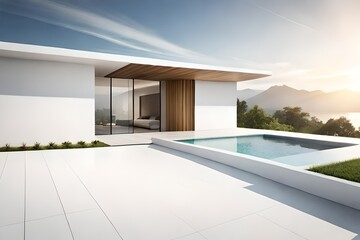 modern house with pool generated by AI technology	