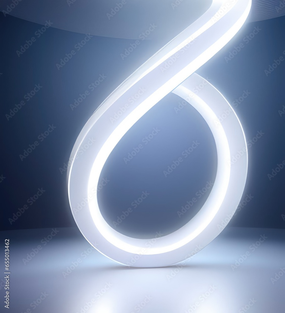 Poster Abstract illuminated 3d curvy shape background.