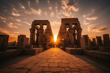 Foto op Plexiglas Impressive ancient temple in Luxor, Egypt. Generative AI © Kiernan