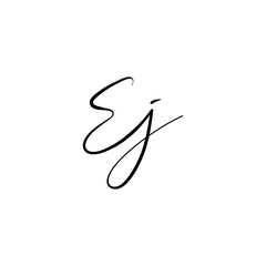 E J EJ handwriting logo of initial signature