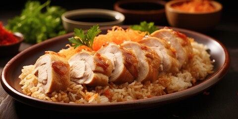 The marriage of tender chicken and aromatic rice creates an inviting aroma that tantalizes your senses even before you take your first bite, enveloping the air with a warmth that can only