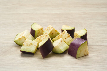 Fresh organic eggplant slice, close up
