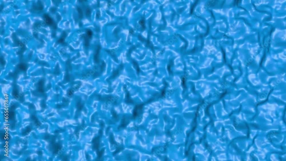 Poster bubbling liquid. blue short looping background or intro splash screen. rendering animation.
