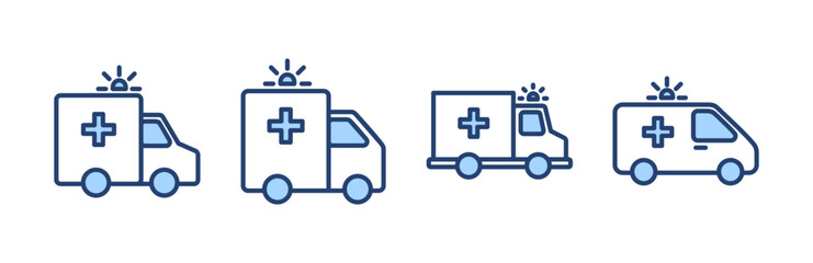 Ambulance icon vector. ambulance truck sign and symbol. ambulance car © avaicon