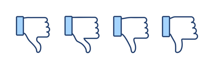 Dislike icon vector. dislike sign and symbol. Hand with thumb down