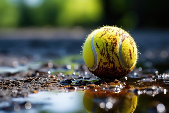 Texture and Detail: A Tennis Ball's Macro Shot Unveiled



