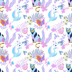 jungle animals seamless pattern