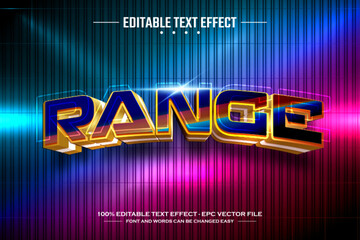 Range 3D editable text effect template