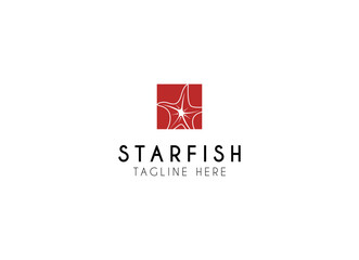 Vector logo on which an abstract image of a starfish.