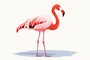 flamingo vector flat minimalistic isolated vector style illustration