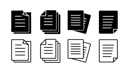 Document icon vector. Paper icon. File Icon