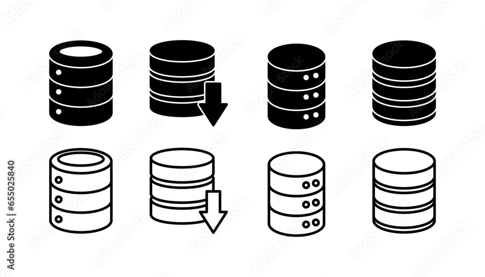 Poster database icon vector. server icon. storage