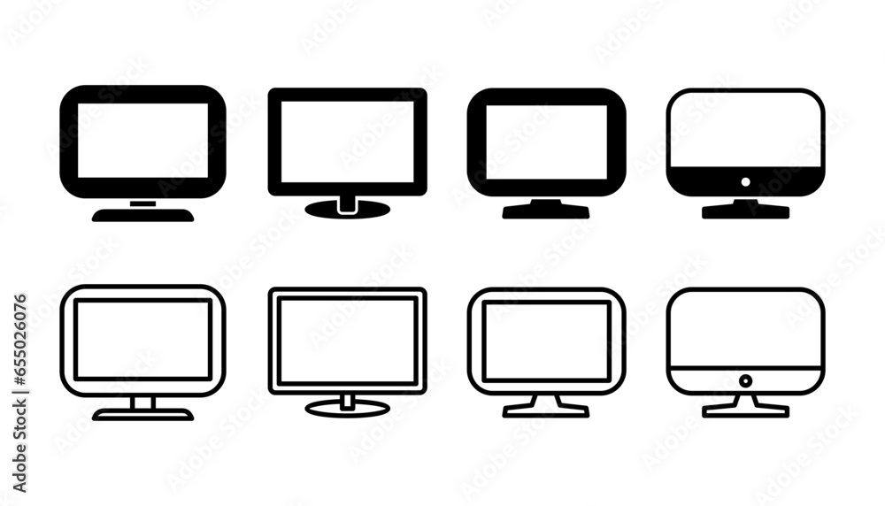 Poster computer icon vector. computer monitor icon.
