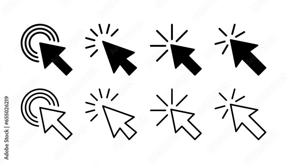 Poster click icon vector. cursor icon vector. pointer sign