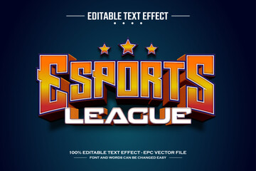 Esports league 3D editable text effect template