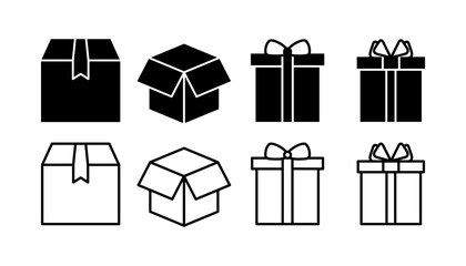 Box icon vector. Box sign. delivery package. parcel box.