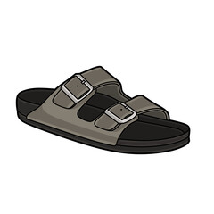 Vector illustration of sandal shoes lineart isolated on white background, signs and symbol