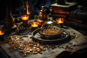 Mystery themed background stock photo