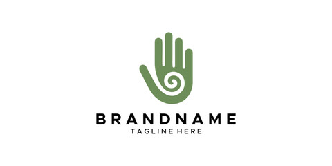 a graphic image with the theme of palm therapy on a white background. graphic vector base.