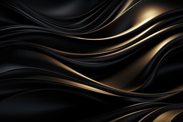 Shiny black waves background stock photo