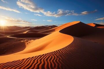 Fototapeta na wymiar Spectacular desert landscape dunes sunset stock photo