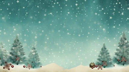 christmas background with snow scene