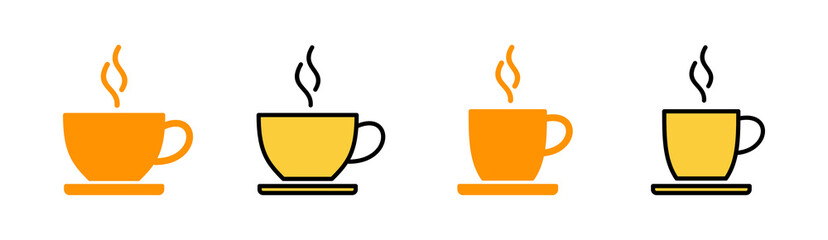 coffee cup icon set for web and mobile app. cup a coffee sign and symbol