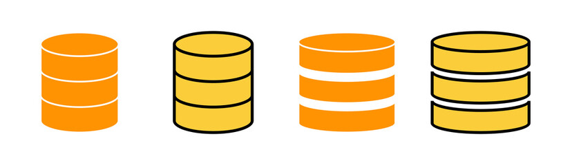 Database icon set for web and mobile app. database sign and symbol