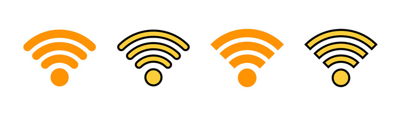 Wifi icon set for web and mobile app. signal sign and symbol. Wireless  icon