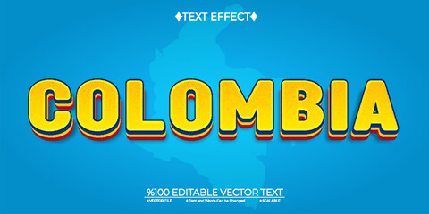 Bold Colombia Editable Vector Text Effect
