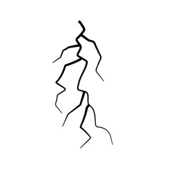 Vector lightning silhouettes. Elements for thunderstorm design