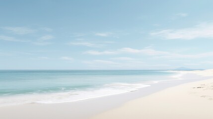 Fototapeta na wymiar Beautiful white sand beach and turquoise sea with blue sky