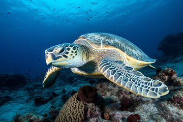 Obraz na płótnie Canvas Swimming turtle